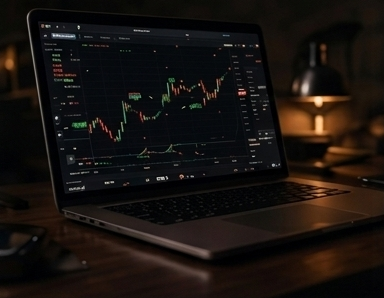 Trading screen with charts